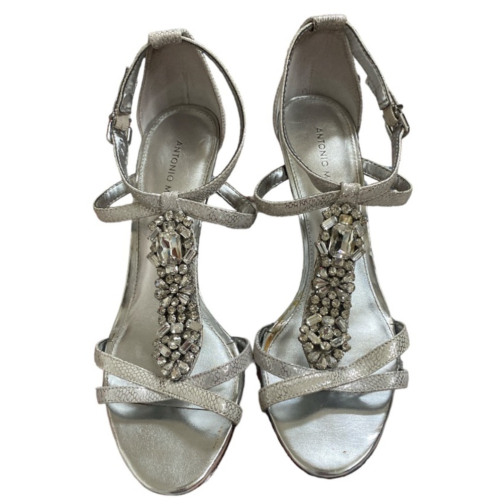 Antonio Melani Silver Gem Sparkle Formal Heels